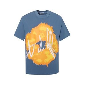 Vibrant Blue and Orange Men's Tee